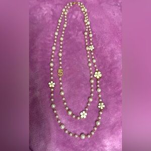 CC Chanel Style 18KGold Plated Costume Designer Pendants Necklaces Crystal Pearl